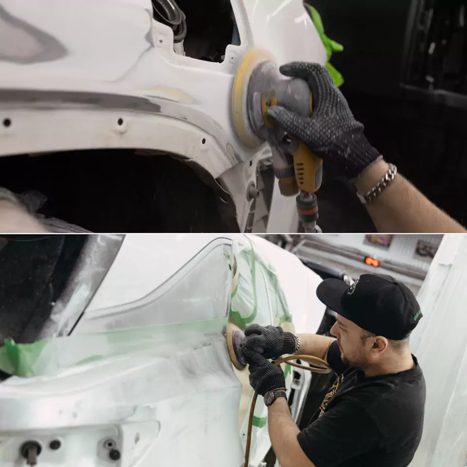 Вторая молодость для Lexus RX350L: кузовной ремонт и покраска, оклейка матовым полиуретаном, 